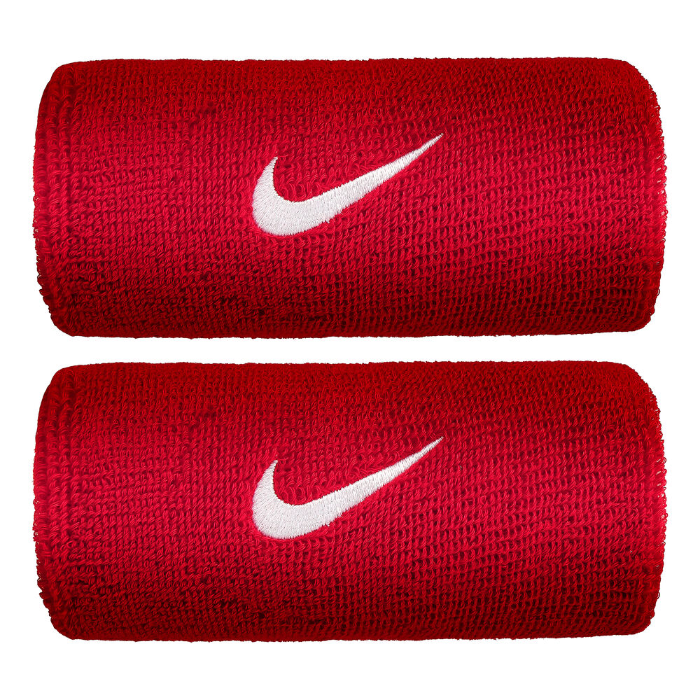 Nike Swoosh Doublewide Poignet Pack De 2 Unités - Rouge , Blanc