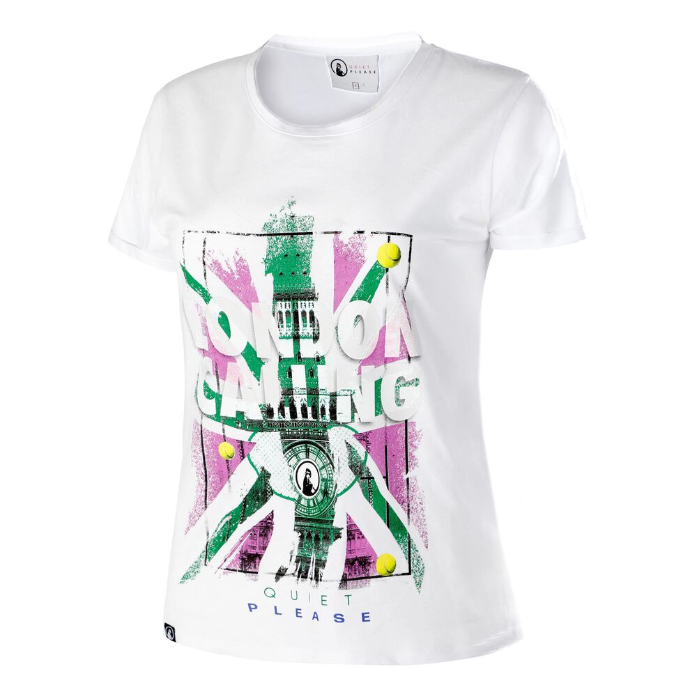 Quiet Please London Calling T-shirt Femmes - Blanc , Multicouleur