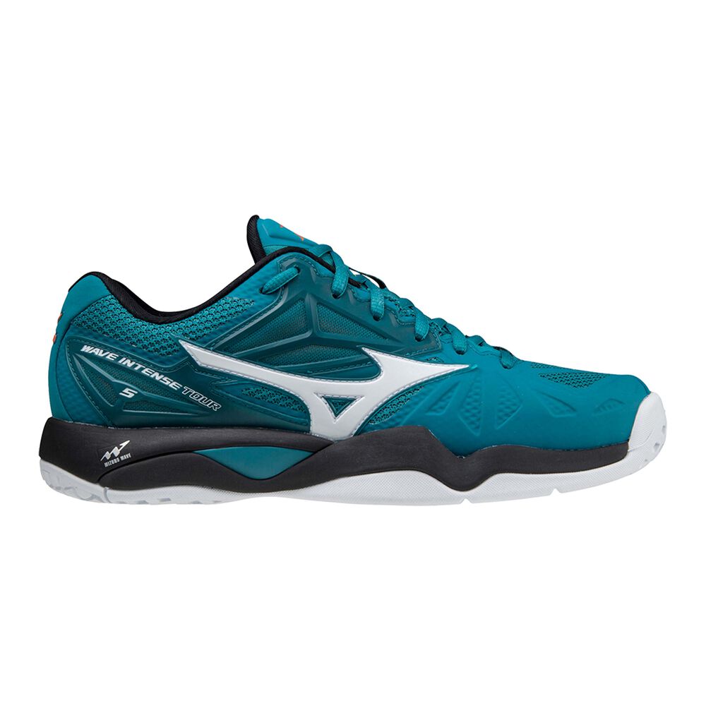 Mizuno Wave Intense Tour 5 Chaussure Terre Battue Hommes - Bleu Petrol, Multicouleur
