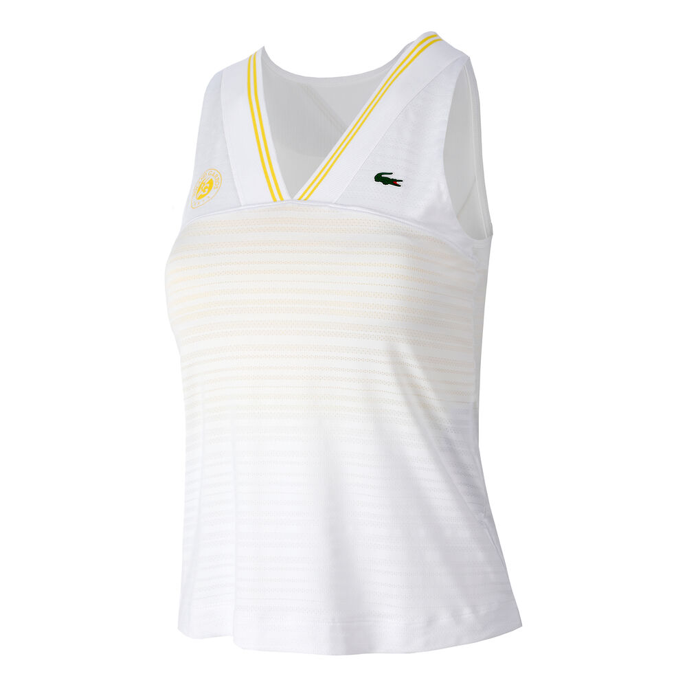 Lacoste Débardeur Tank Top Femmes - Blanc , Jaune