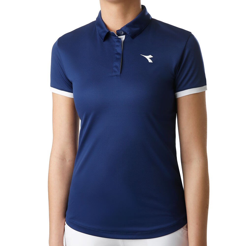 Diadora Court Polo Femmes - Bleu Foncé , Blanc