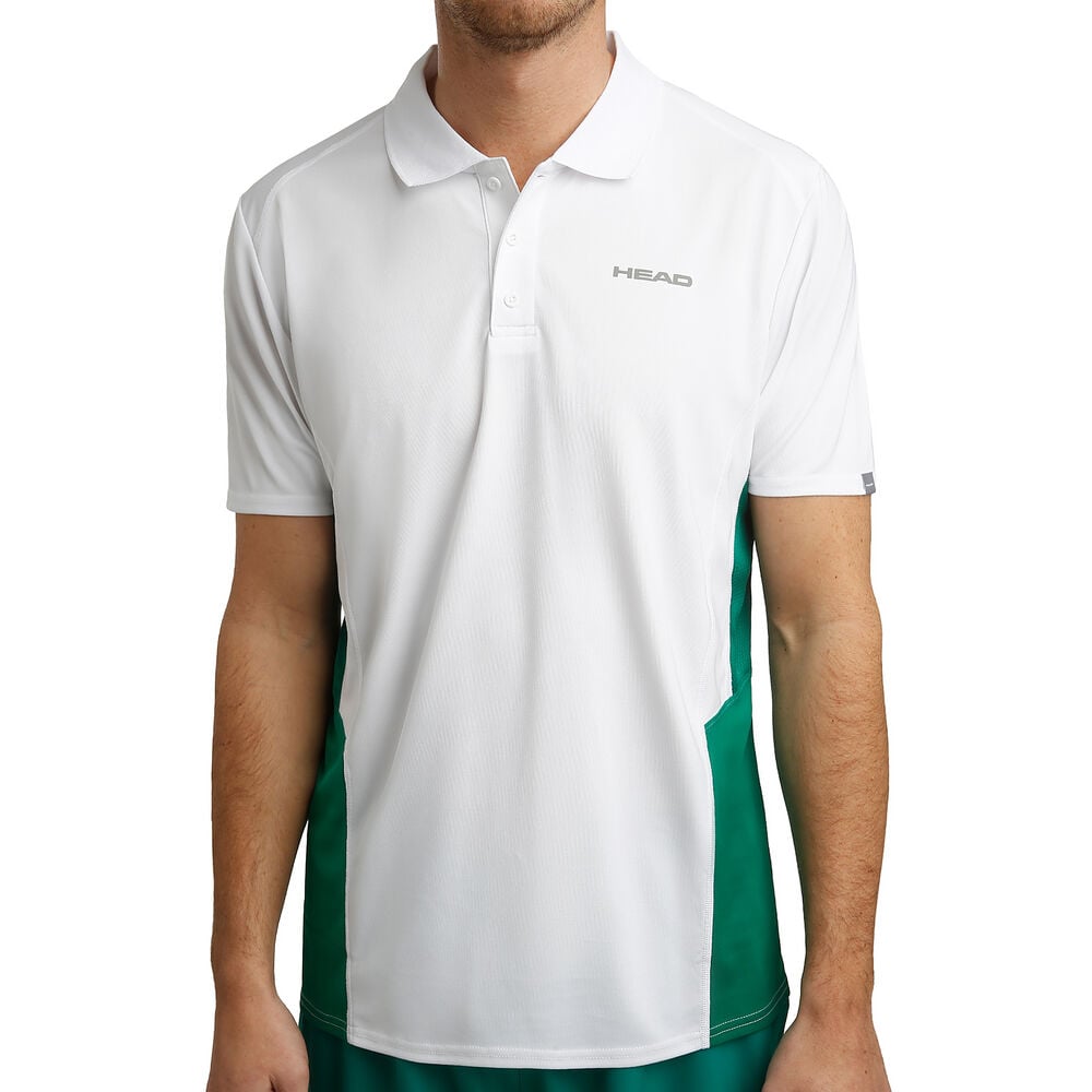 HEAD Club Tech Polo Hommes - Blanc , Vert Foncé