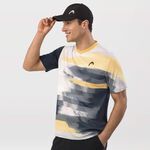 Vêtements HEAD HEAD Topspin T-shirt Hommes - jaune doré, bleu foncé