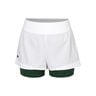 Shorts Femmes - blanc, vert fonc&eacute;
