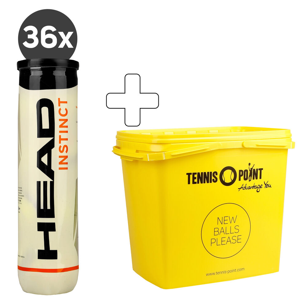 HEAD Instinct 36 Tubes De 4 + Seau à Balles