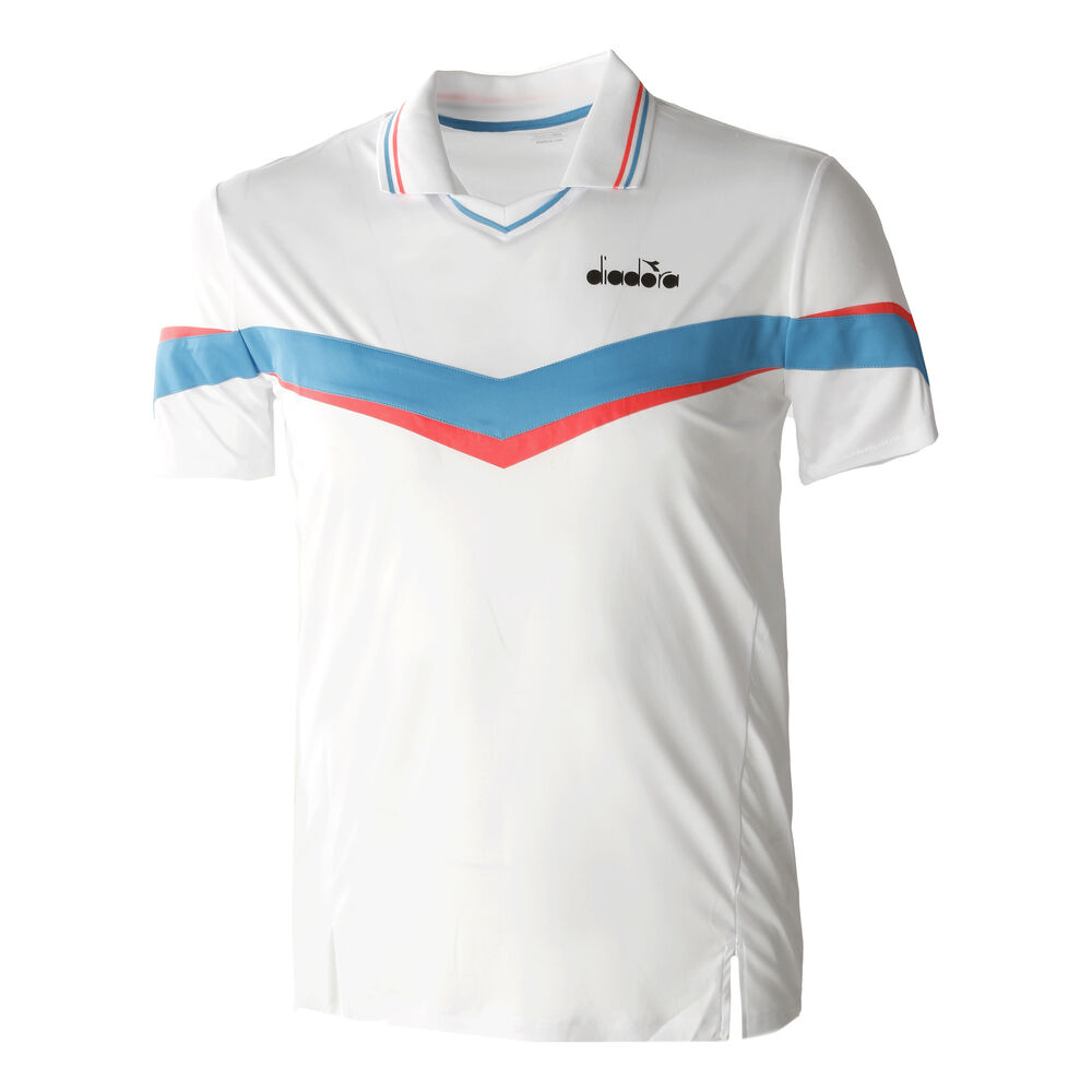 Diadora Polo Hommes - Blanc , Bleu Clair