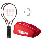 Lot De Raquettes Wilson 2x CLASH 100 V3.0 FRM plus Schlägertasche
