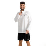 V&ecirc;tements de tennis BIDI BADU BIDI BADU Crew 2.0 Haut manches longues Hommes-blanc