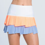 V&ecirc;tements Lucky in Love Lucky in Love Fly Pleated 13in Jupe Femmes-Bleu Clair,Abricot