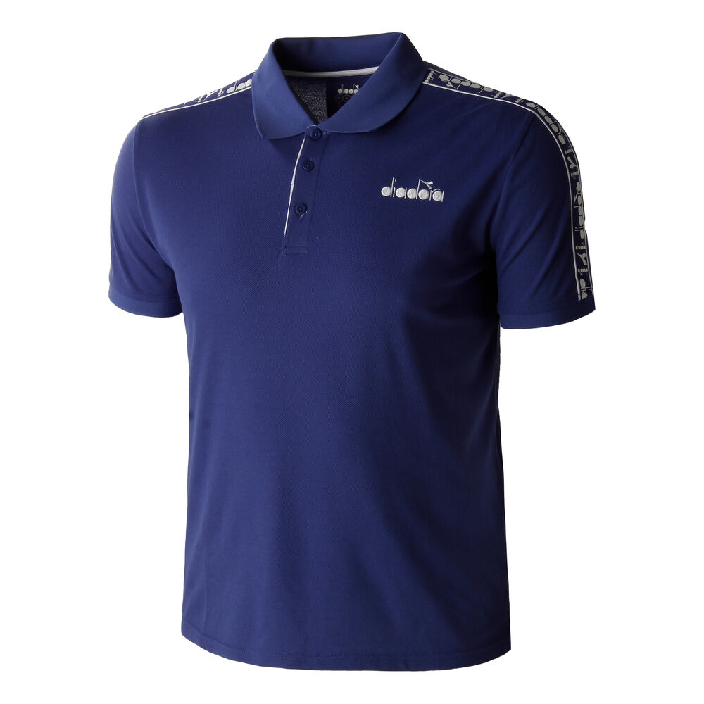 Diadora Statement Polo Hommes - Bleu Foncé , Blanc