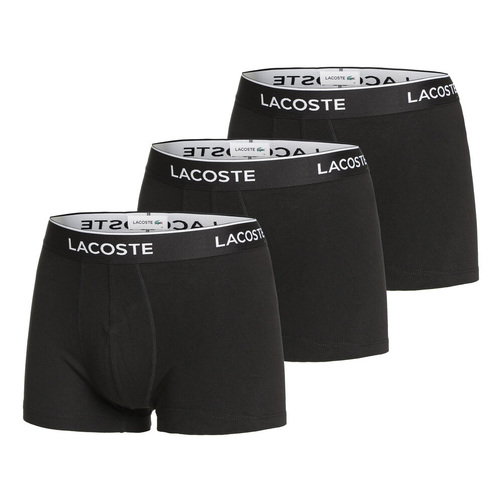 lacoste essential caleçon pack de 3 hommes - noir