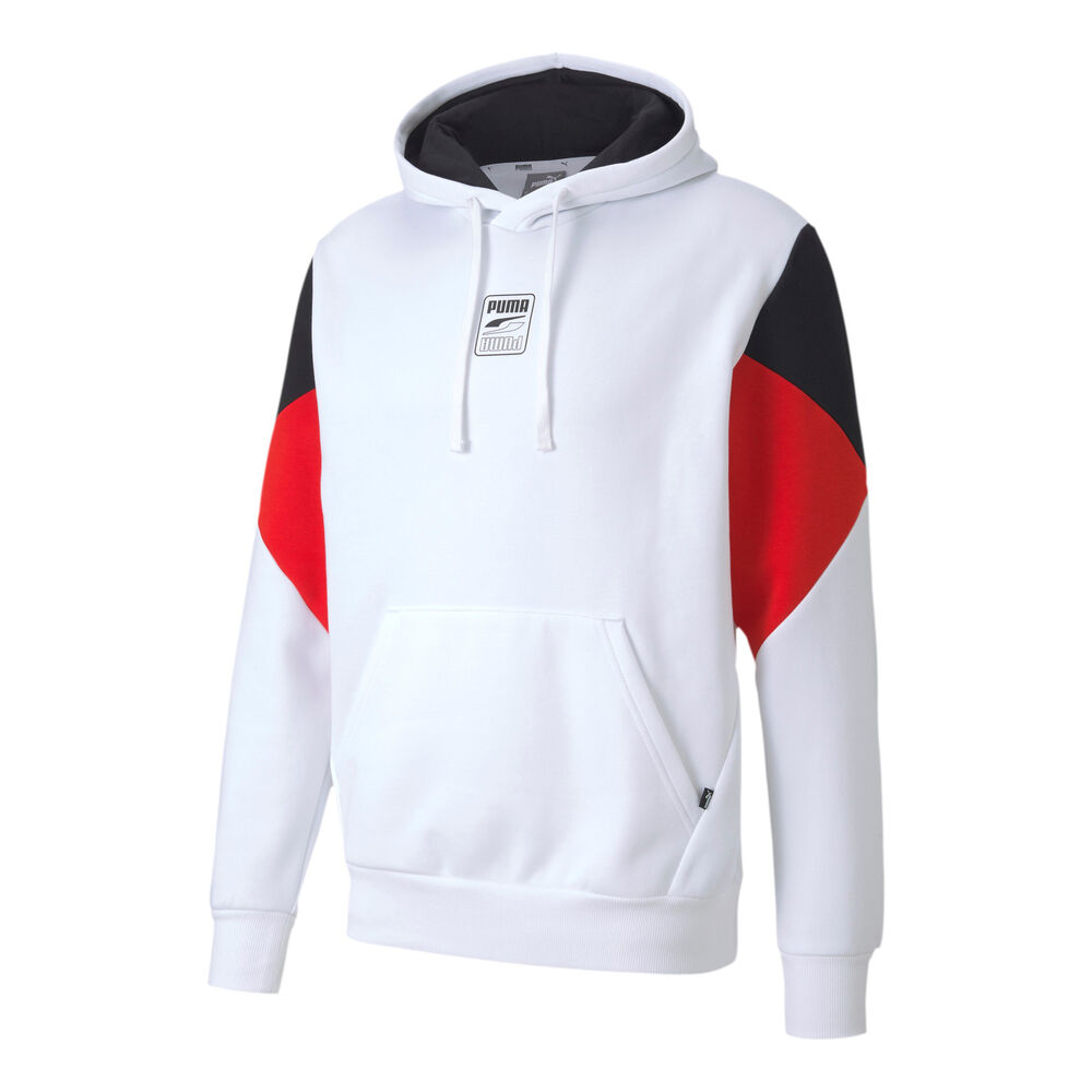 Puma Rebel Small Logo FL Sweat À Capuche Hommes - Blanc , Bleu Foncé