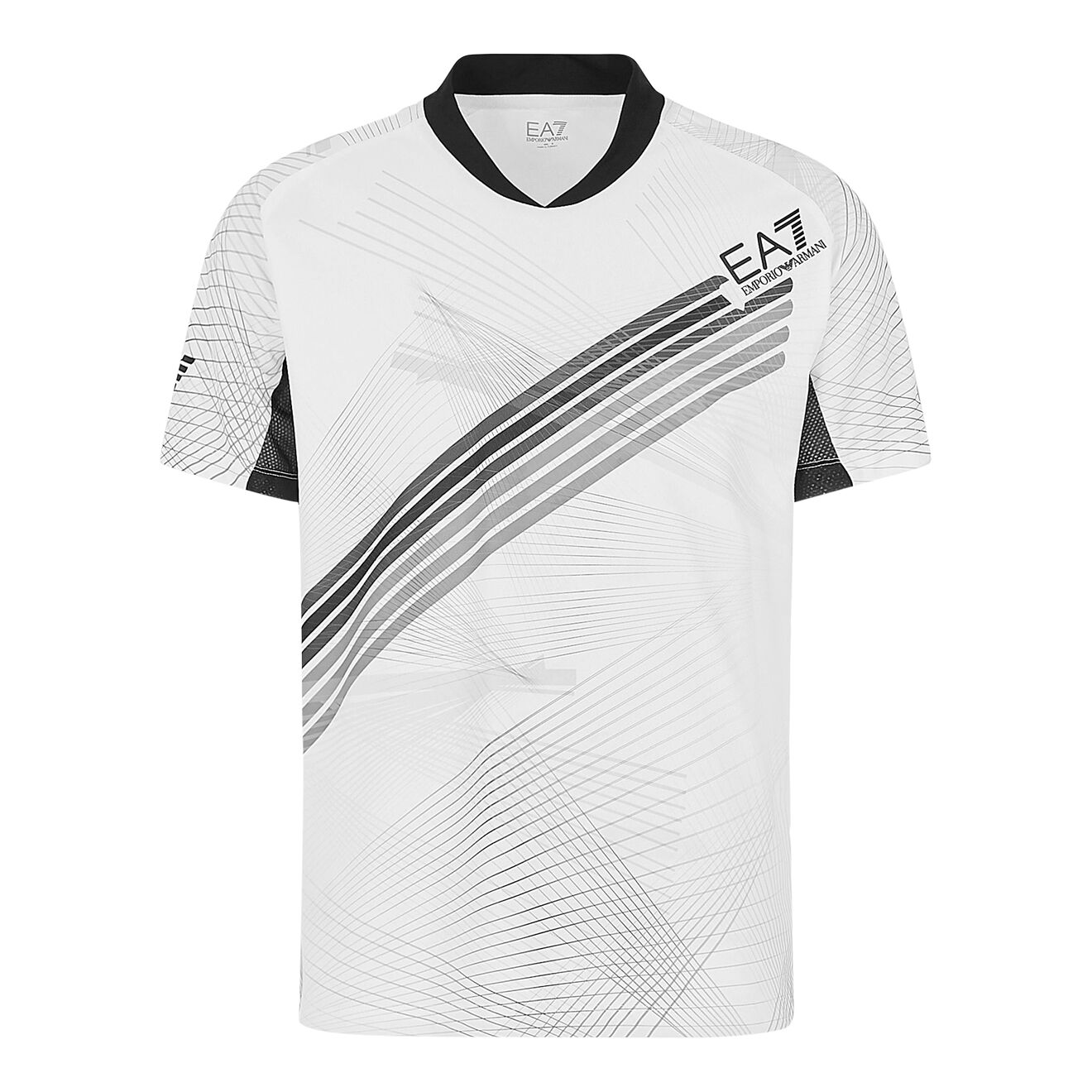 Buy EA7 T shirt Hommes Blanc Noir online Tennis Point FR