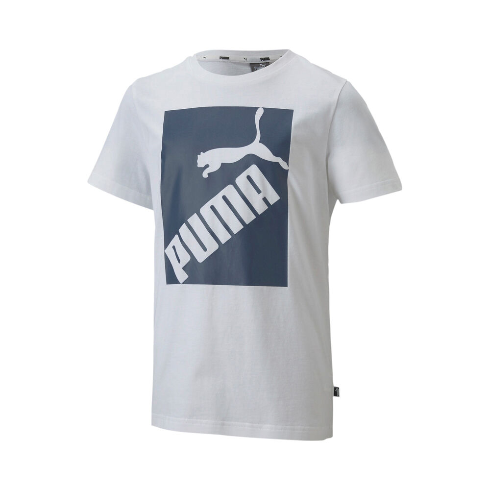 Puma Big Logo T-shirt Garçons - Blanc , Bleu