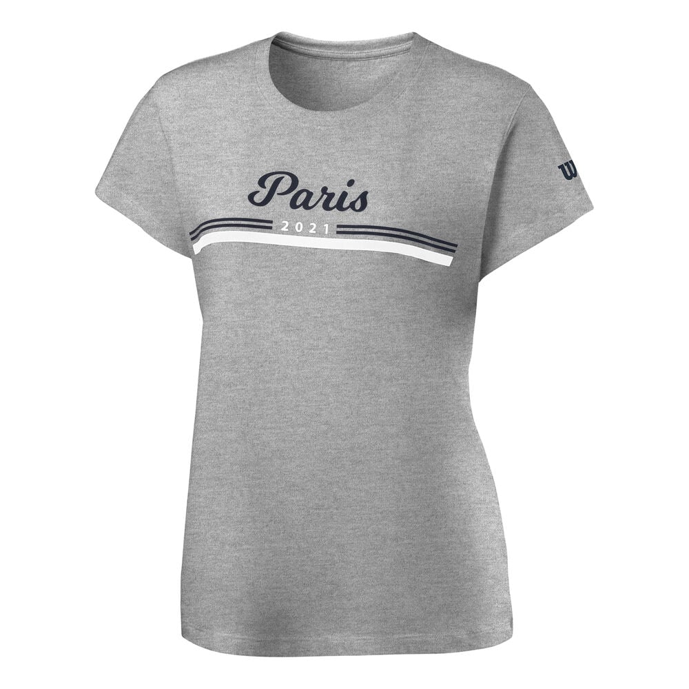 Wilson Paris 2021 Tech T-shirt Femmes - Gris , Bleu Foncé