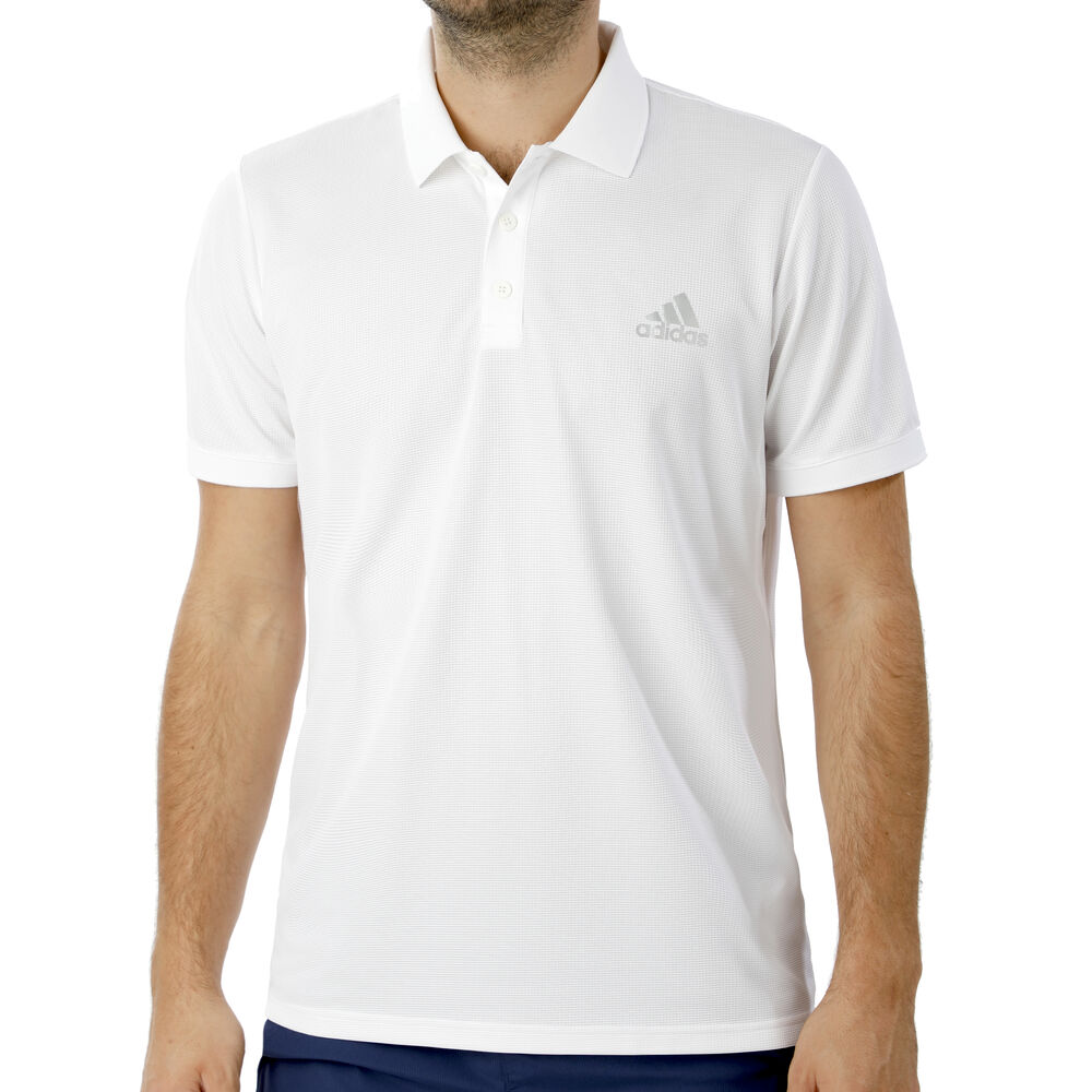 adidas Club Solid Polo Hommes - Blanc , Argent