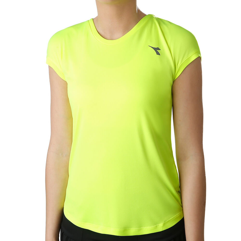 Diadora Team T-shirt Femmes - Jaune , Blanc