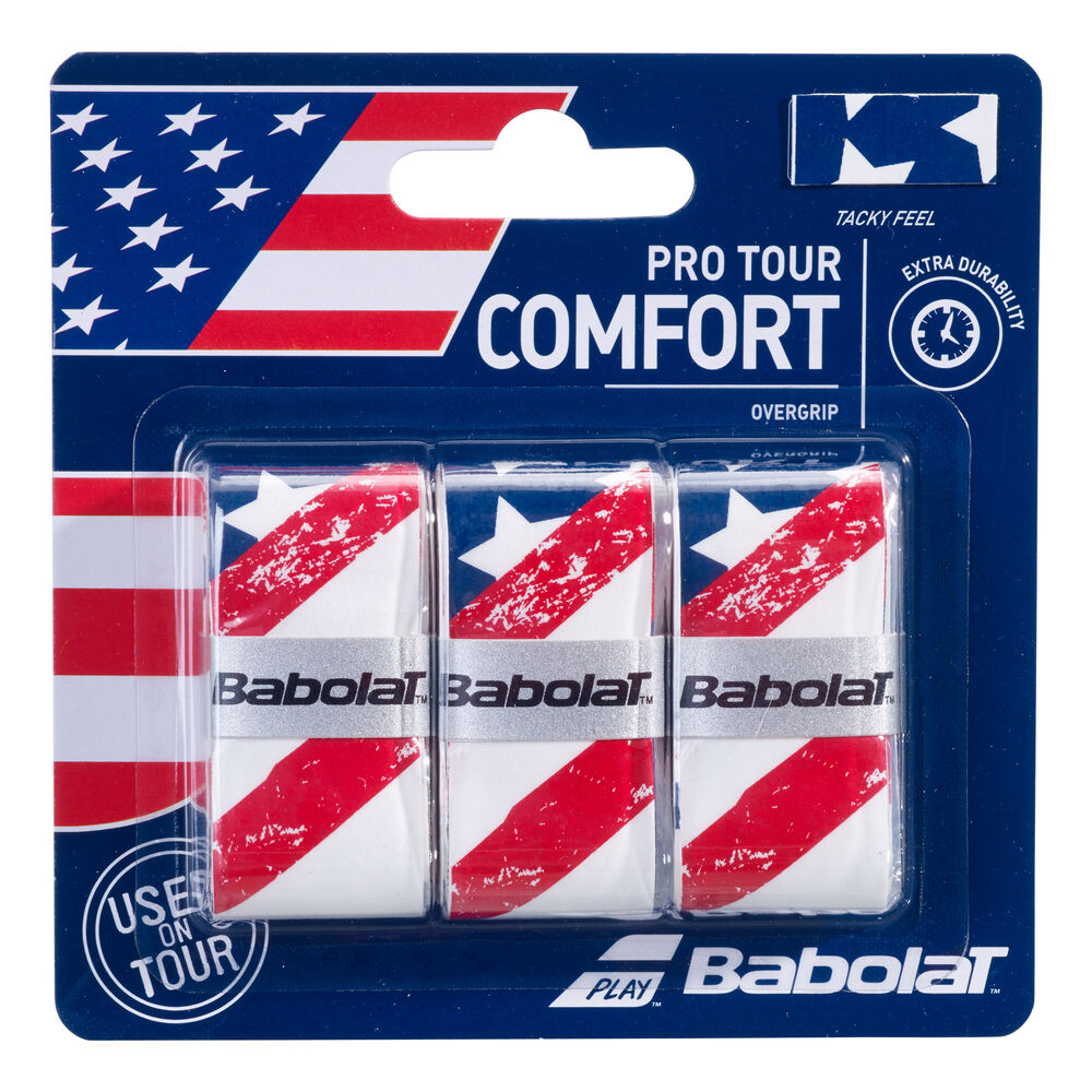 Babolat Pro Tour Comfort USA Pack De 3 - Rouge , Blanc