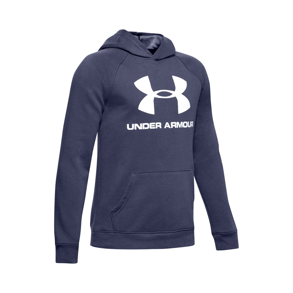Under Armour Rival Logo Sweat à Capuche Garçons - Bleu Foncé , Blanc