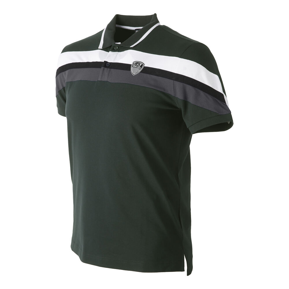 EA7 Polo Hommes - Vert Foncé , Blanc