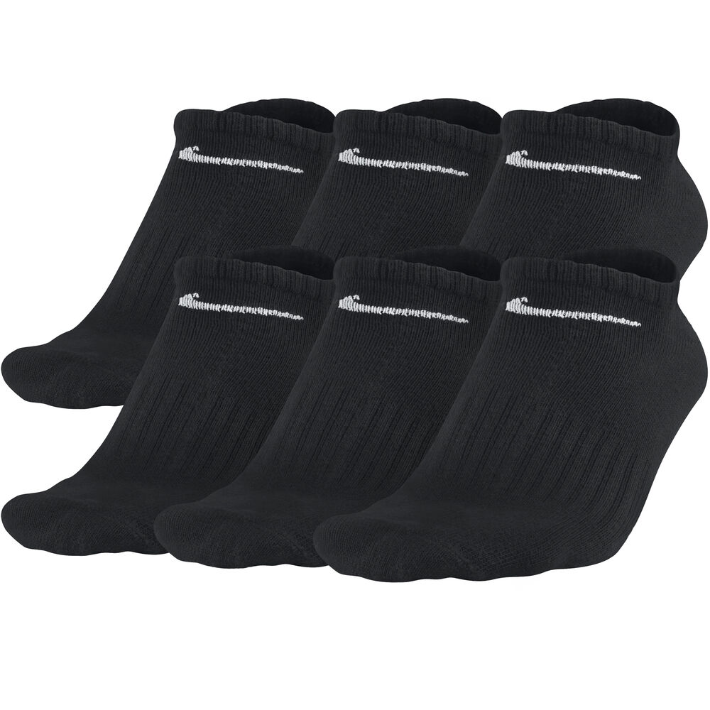 Nike Cotton Non-Cushion No Show Chaussettes De Sport Pack De 6 - Noir , Blanc