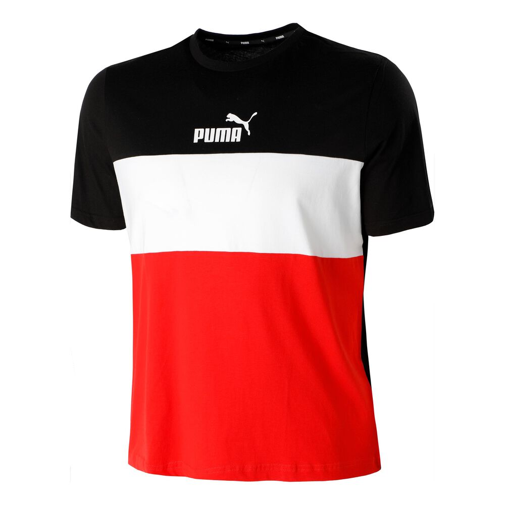 Puma Essential Colorblock T-shirt Hommes - Rouge , Blanc