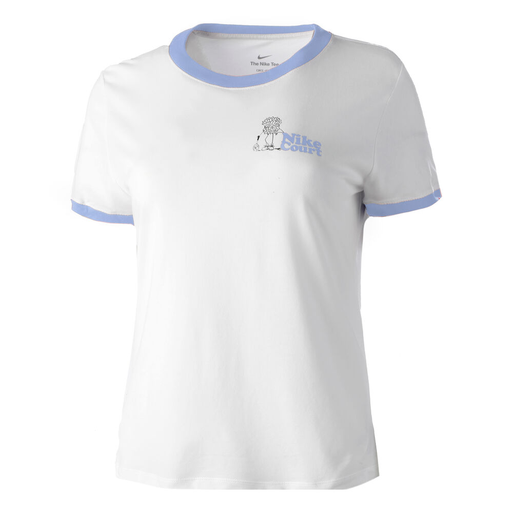 Nike Dri-Fit Ringer NYC T-shirt Femmes - Blanc , Bleu Clair