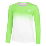 V&ecirc;tements BIDI BADU BIDI BADU Crew Gradiant Haut Manches Longues Femmes-Vert Fluo,Blanc