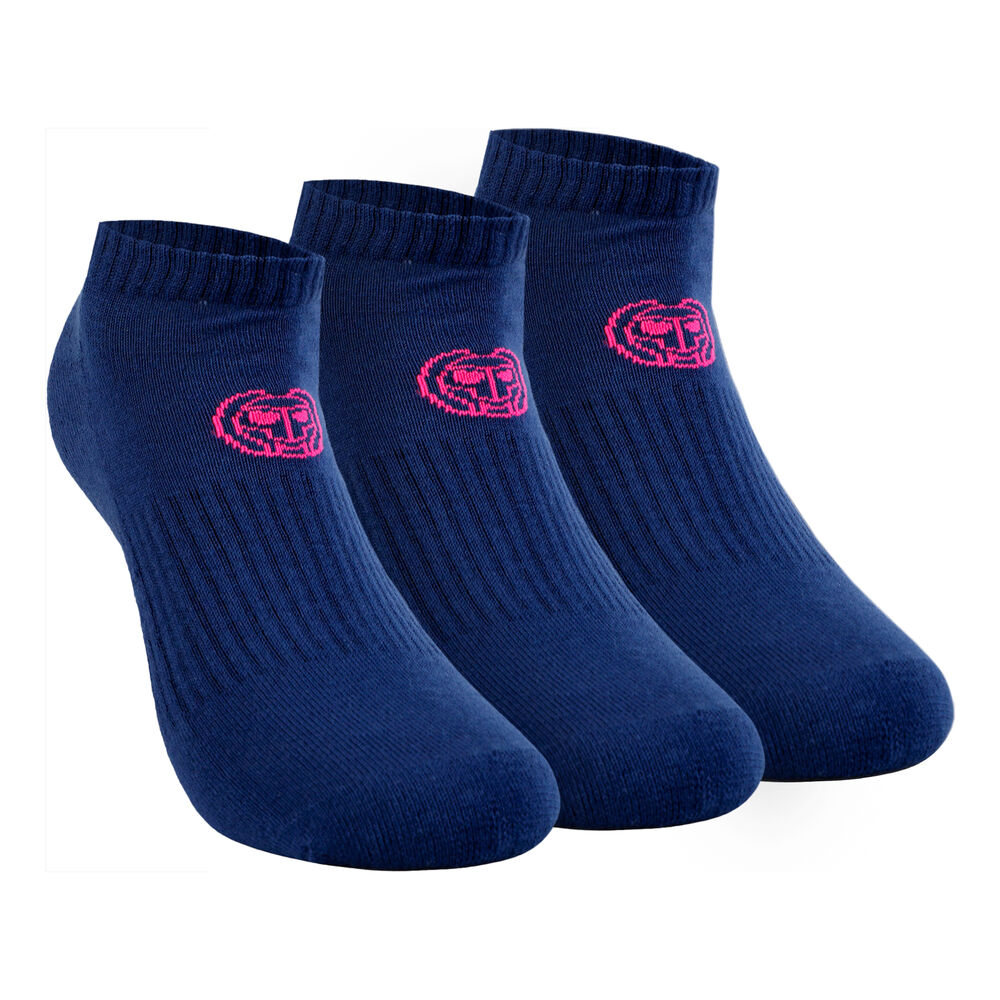 BIDI BADU Leana No Show Tech Chaussettes De Sport Pack De 3 Femmes - Bleu Foncé , Pink
