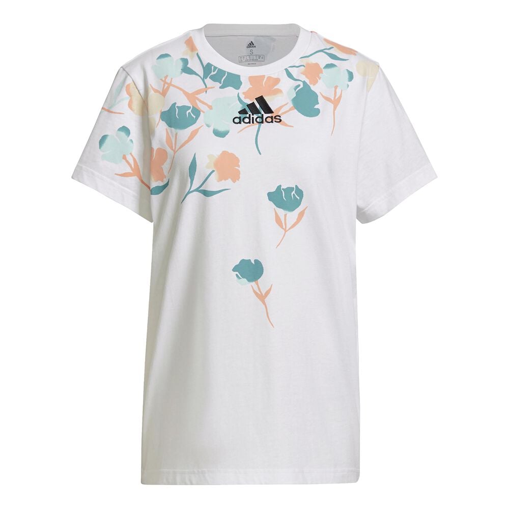 adidas Floral BF T-shirt Femmes - Blanc , Multicouleur