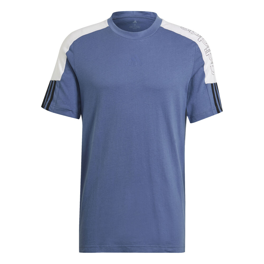 adidas Essentials Colorblock Linear T-shirt Hommes - Bleu , Blanc