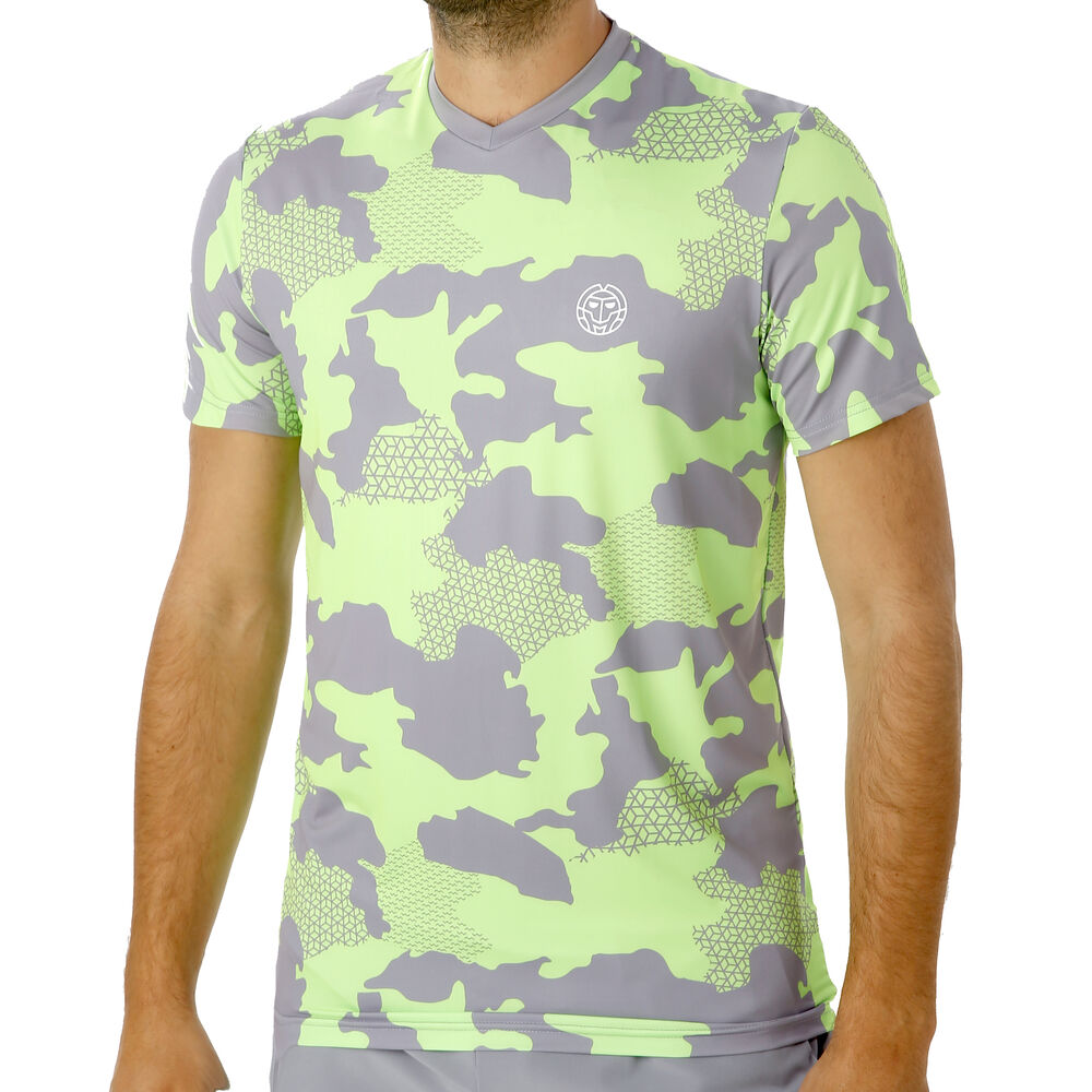 BIDI BADU Nio Tech T-shirt Hommes - Gris , Vert Fluo