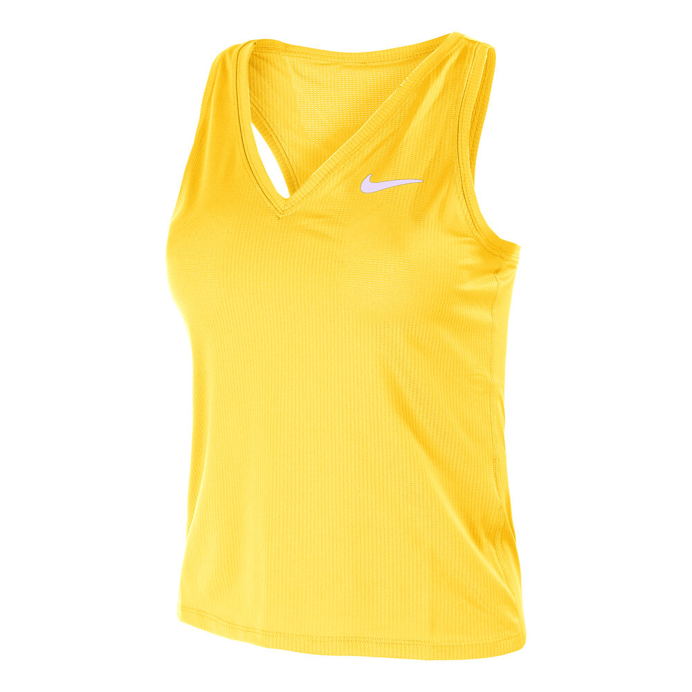 Nike Dri-Fit Victory Débardeur Tank Top Femmes - Jaune Doré, Blanc