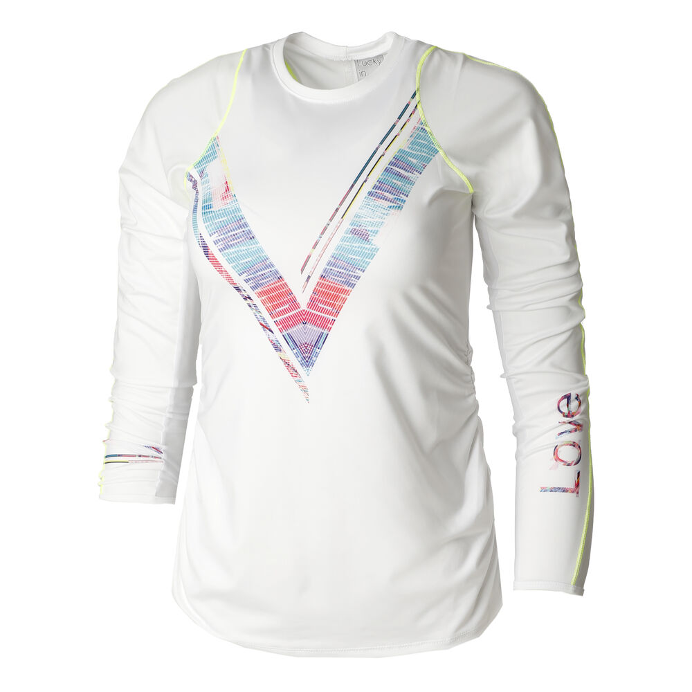 Lucky in Love Love Line Haut Manches Longues Femmes - Blanc , Multicouleur