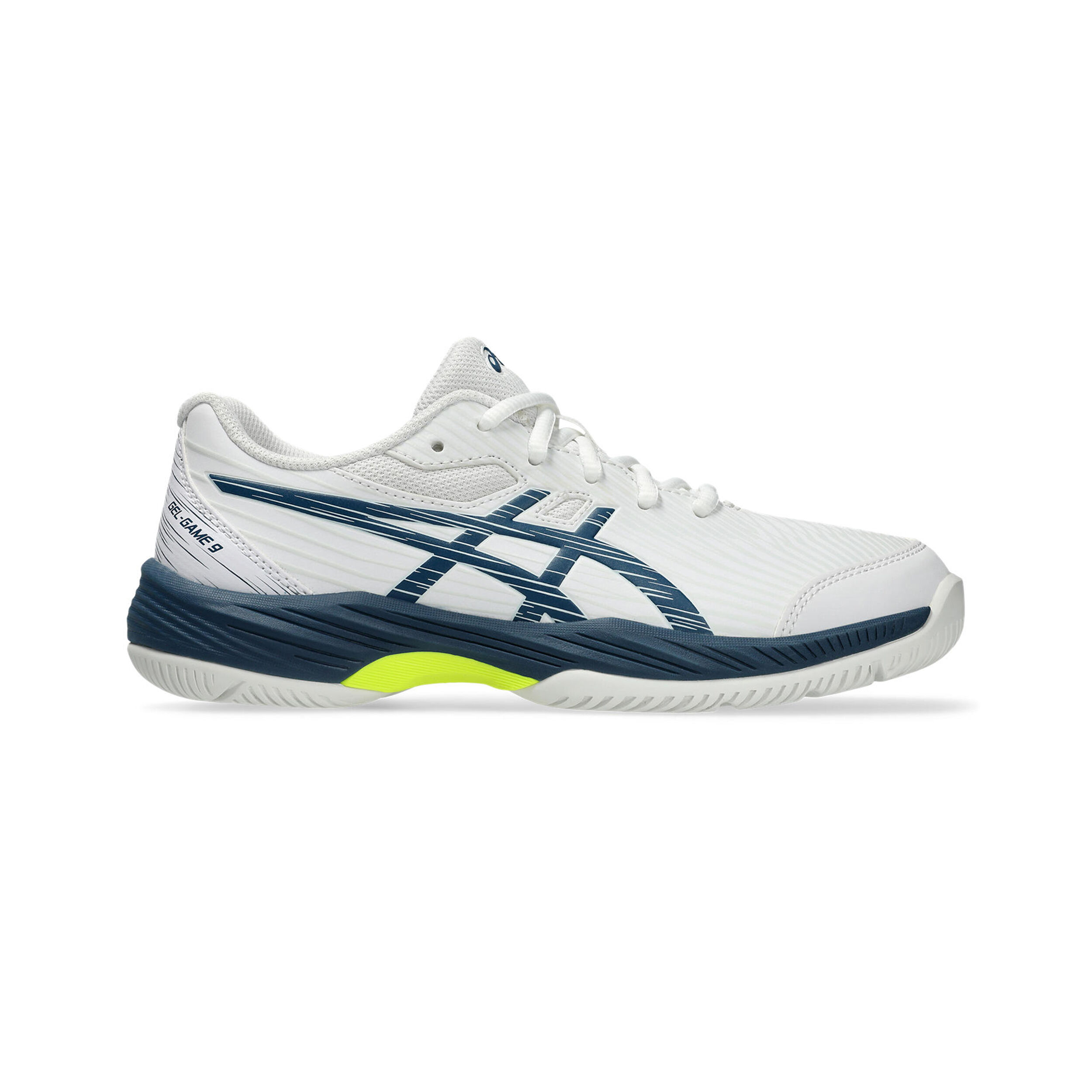Buy ASICS Gel Game 9 GS Chaussures Toutes Surfaces Enfants Blanc Bleu online Tennis Point FR
