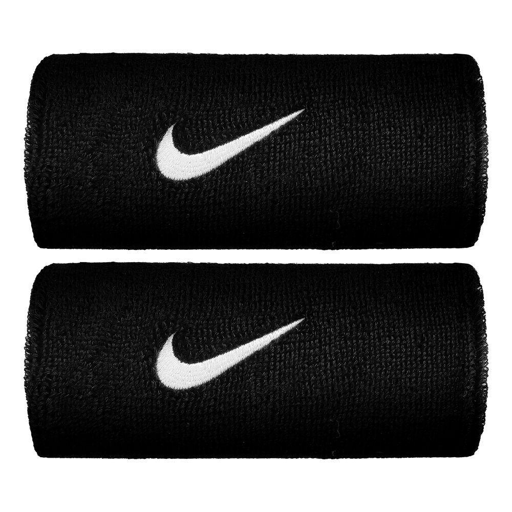 Nike Swoosh Doublewide Poignet Pack De 2 Unités - Noir , Blanc