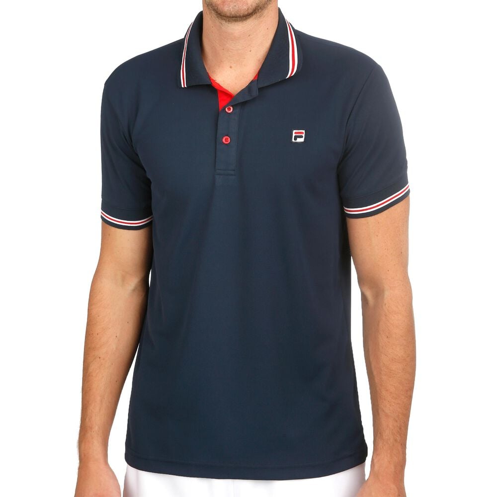 Fila Core Button Piro Polo Hommes - Bleu Foncé , Rouge