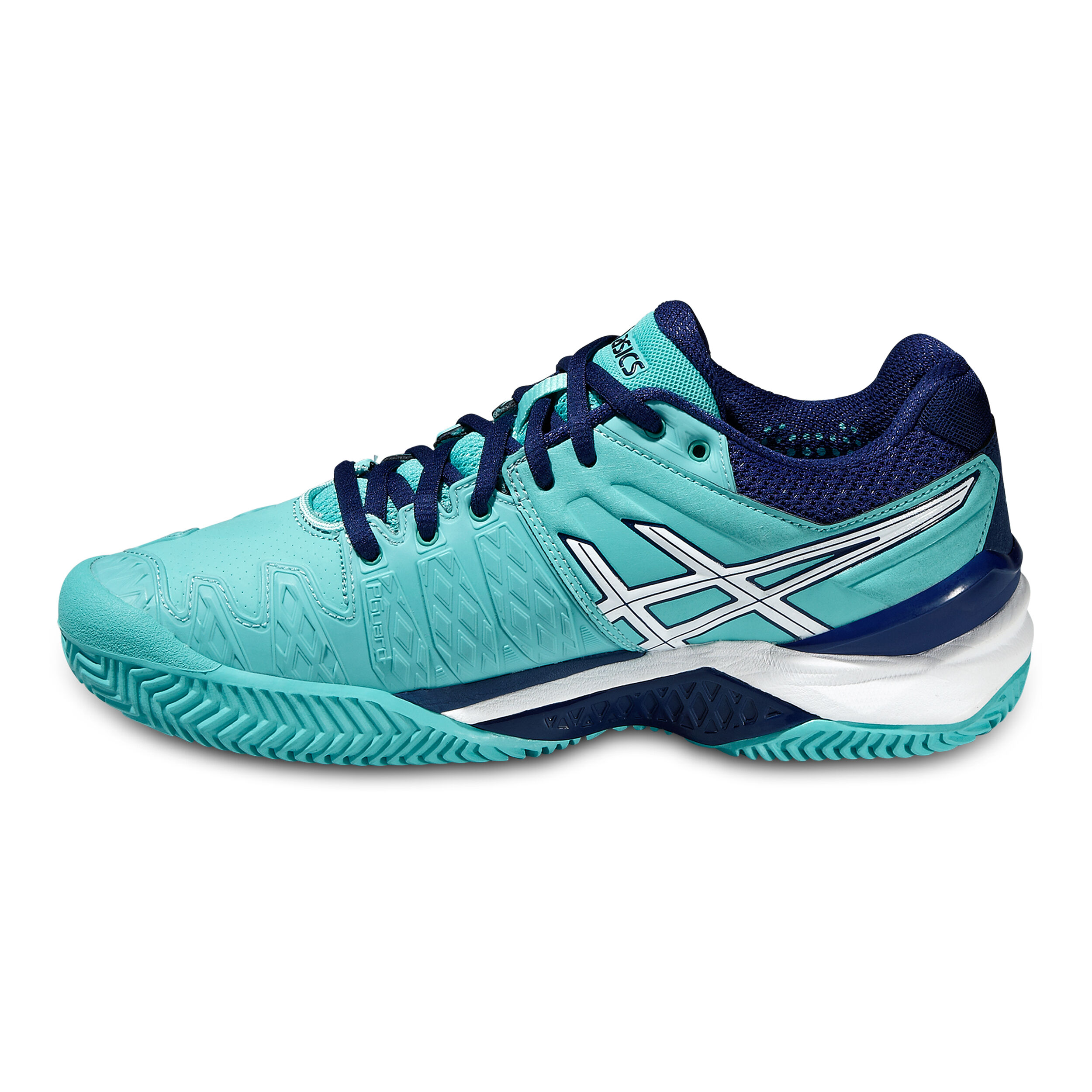 Gel Resolution 6 Clay Chaussure Terre Battue Femmes Bleu Clair Blanc